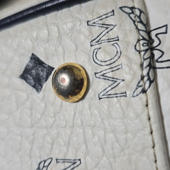 MCM Boston Monogram White Coated Canvas Bag - Picture 13 of 16